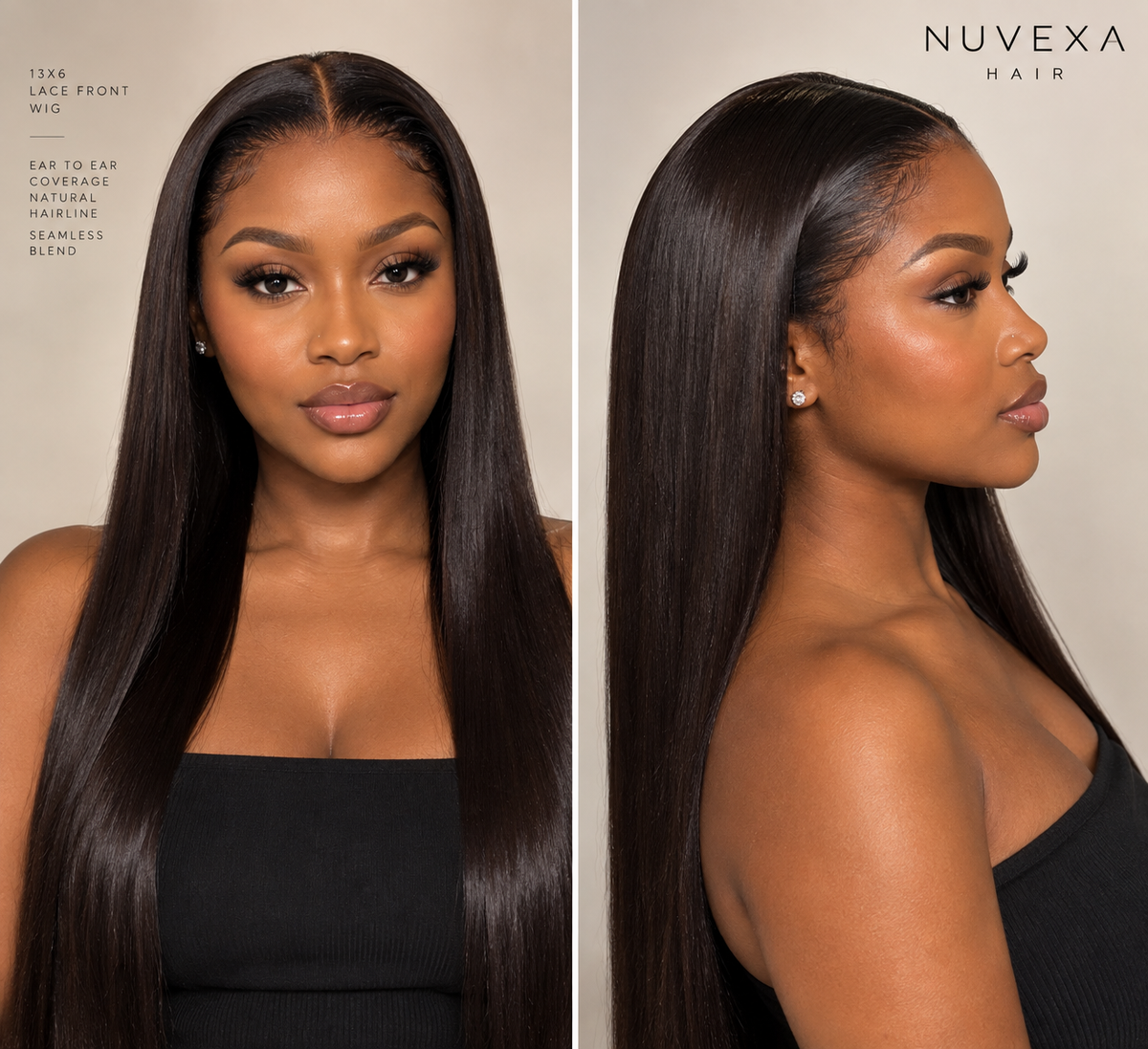Brownie - 18" 13x6 Dark Brown Silky Straight Wig