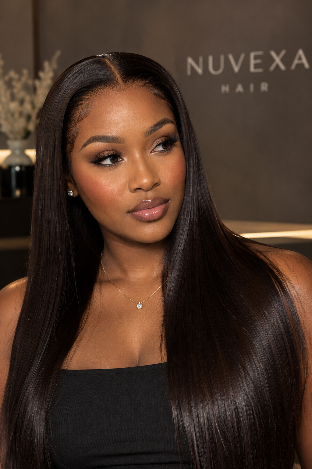 Brownie - 18" 13x6 Dark Brown Silky Straight Wig