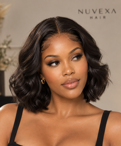 Cutesy - 10" Wavy Short Bob Wig, 100% Human Hair