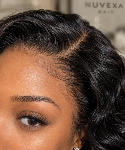 Britteny - 18" 13x6 Wavy Curly Hair Natural Color 100% Cambodian Hair No Glue